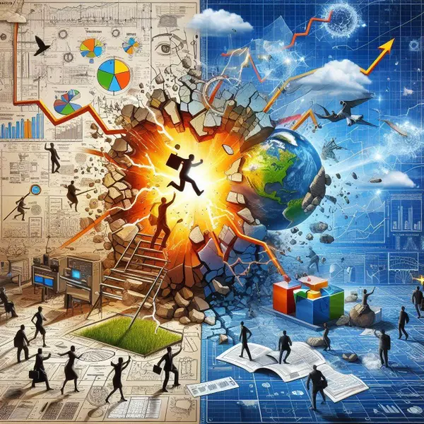 突破既有生活、工作以及種種的壓力的插畫