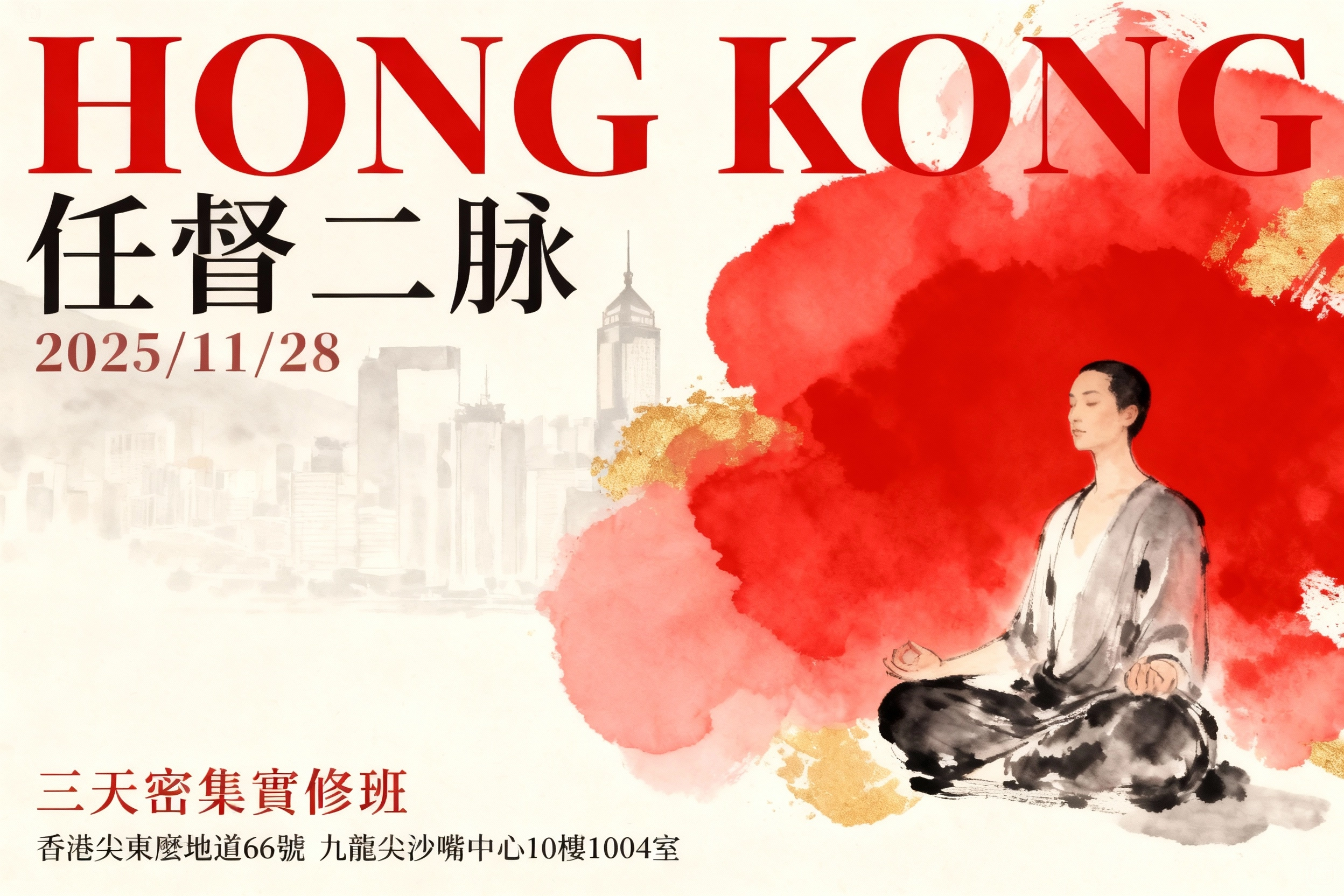 天脈能量於香港尖沙咀中心舉辦首場的任督二脈三天密集實修班課程